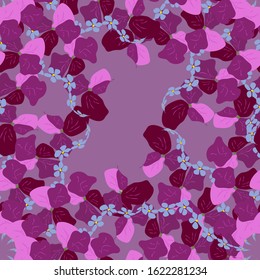 vector seamless pattern on transparent, red, blue background. pink, blue, blue flowers