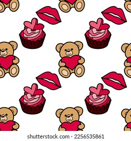 vector seamless pattern on Valentine s Day, February 14