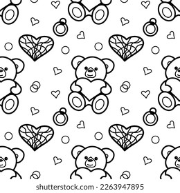 vector seamless pattern on Valentine s Day, February 14 Love