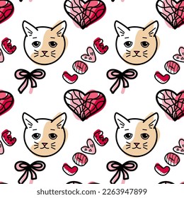 vector seamless pattern on Valentine s Day, February 14 Love