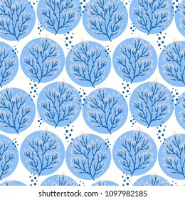 Vector seamless pattern on white. Abstract background with floral elements. Natural design.