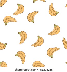 Vector seamless pattern on a white background. Banana