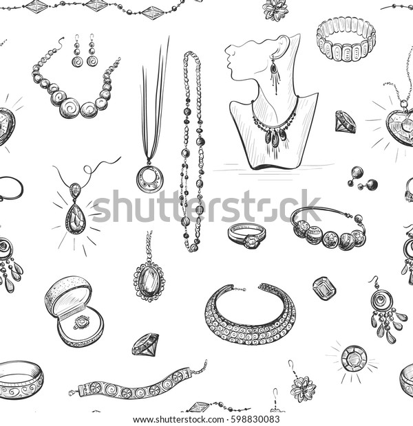 Vector Seamless Pattern On White Background Stock Vector (Royalty Free ...
