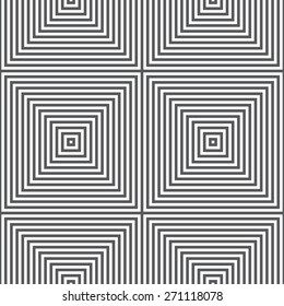 Vector seamless pattern, optical illusion geometric background Black and white