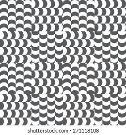 Vector seamless pattern, optical illusion geometric background Black and white