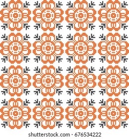 Vector seamless pattern orange flower