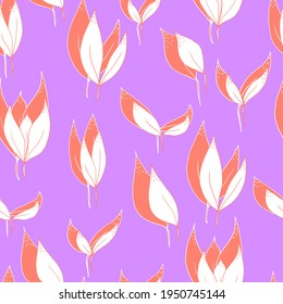 vector seamless pattern orange leaves with shadow on a orange background. For textiles, fabrics, paper, wallpaper, nursery, stationery 