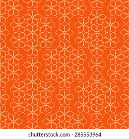 Vector seamless pattern. Orange Stylish fabric print with abstract geometric design.