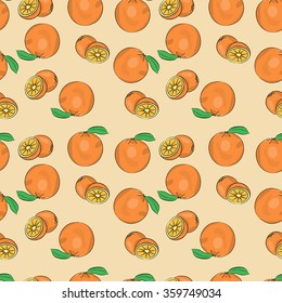 Vector seamless pattern with oranges