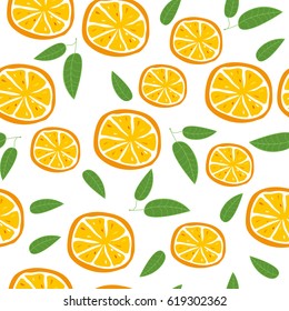 vector seamless pattern of oranges 