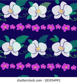 vector seamless pattern with orchids
