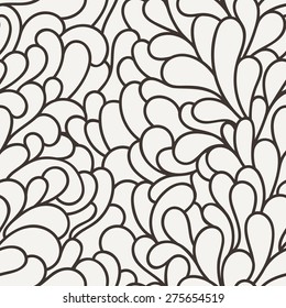 Vector seamless pattern of organic elements similar to rabbit ears