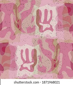 Vector seamless pattern of organic Matisse shapes. Natural earthy colors floral underwater life. Abstract seaweed camouflage background. Trendy floating wavy geometry. Random layered hand drawn art.