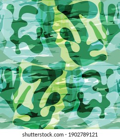 Vector seamless pattern of organic Matisse shapes. Natural earthy colors floral underwater life. Abstract seaweed camouflage background. Trendy floating wavy geometry. Random layered hand drawn art.