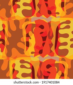Patrón vectorial sin fisuras de formas orgánicas Matisse. Colores naturales de tierra floral vida submarina. Resumen del fondo del camuflaje de algas. Geometría ondulada flotante de moda. Arte dibujado a mano en capas aleatorias.