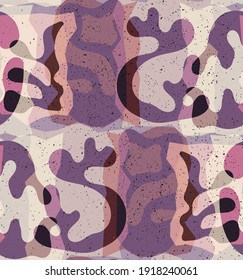 Patrón vectorial sin fisuras de formas orgánicas Matisse. Colores naturales de tierra floral vida submarina. Resumen del fondo del camuflaje de algas. Geometría ondulada flotante de moda. Arte dibujado a mano en capas aleatorias.