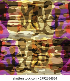 Vector seamless pattern of organic Matisse shapes. Natural earthy colors floral underwater life. Abstract seaweed camouflage background. Trendy floating wavy geometry. Random layered hand drawn art.