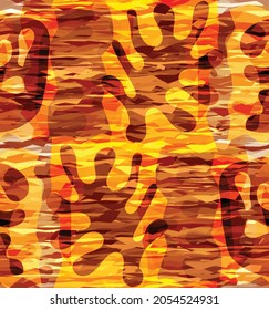 Vector seamless pattern of organic Matisse shapes. Natural earthy colors floral underwater life. Abstract seaweed camouflage background. Trendy floating wavy geometry. Random layered hand drawn art.