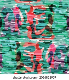 Vector seamless pattern of organic Matisse shapes. Natural earthy colors floral underwater life. Abstract seaweed camouflage background. Trendy floating wavy geometry. Random layered hand drawn art.