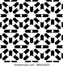 Vector seamless pattern.  Oriental Pattern.  Abstract black and white background. 