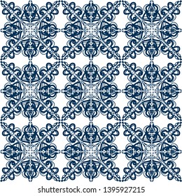 Vector seamless pattern in oriental style. Ornament background. Ceramic decor.