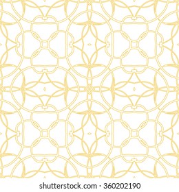 Vector seamless pattern in oriental style. Golden color.