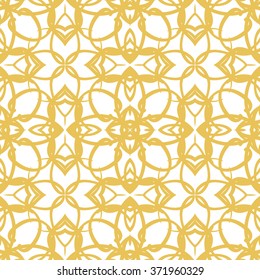Vector seamless pattern in oriental style. Golden color.
