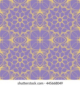 Vector seamless pattern in oriental style. Golden color.