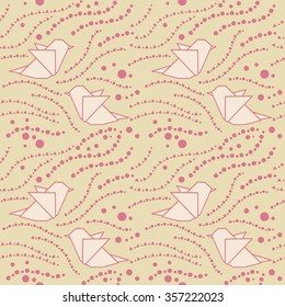 Vector seamless pattern with origami.