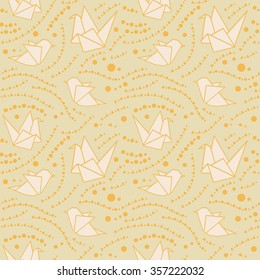 Vector seamless pattern with origami.