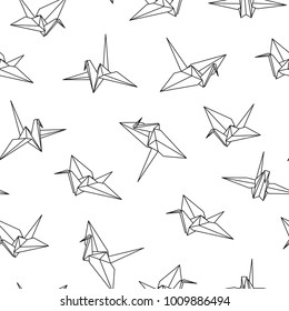 Vector seamless pattern with origami birds. Abstract creative background.