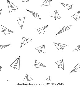Vector seamless pattern with origami planes. Abstract creative background.