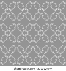 Ornamento vectorial sin fisuras para la decoración y el diseño de tela para ropa de cama de color pastel, papel envolvente, fondo gris.