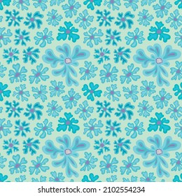 Vector seamless pattern. Ornament with flowers. Design print for textile, fabric, wallpaper, background.