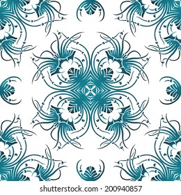 Vector seamless pattern ornament with jellyfish elements. Eps10