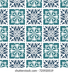 Vector seamless pattern with an ornament, stylized with Italian ceramic tiles