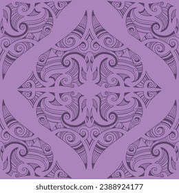 vector seamless pattern. Ornamental geometrical maori style