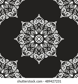 Vector seamless pattern with ornamental mandala