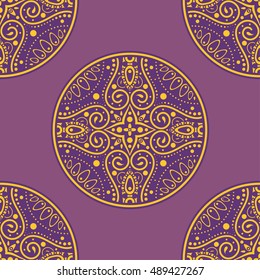 Vector seamless pattern with ornamental mandala