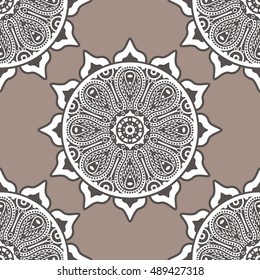 Vector seamless pattern with ornamental mandala