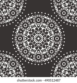 Vector seamless pattern with ornamental mandala