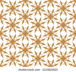 Vector seamless pattern with ornamental snowflakes. Elegant Christmas background. Art deco texture.