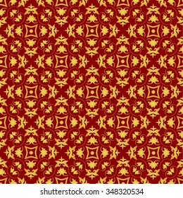 Vector seamless pattern.  Ornate floral decor for wallpaper. Endless texture. Outline pattern fill.
