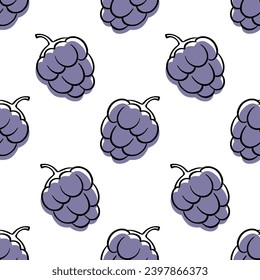 Vector seamless pattern with outline blackberry. For cards, wallpaper, background, and textile.