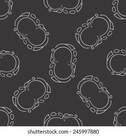 Vector seamless pattern of outline emblems and badges - abstract hipster logo templates