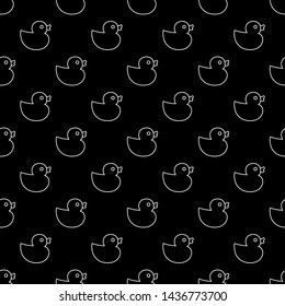 Vector seamless pattern with outline rubber duck. Seamless pattern.