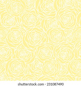 Vector seamless pattern with outline stylized roses. Beautiful floral background. Can be used for textile, website background, book cover, packaging, wedding invitation