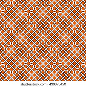 Vector seamless pattern of outlined ribbons