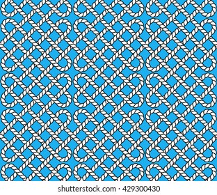 Vector seamless pattern of outlined ropes