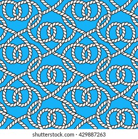 Vector seamless pattern of outlined ropes